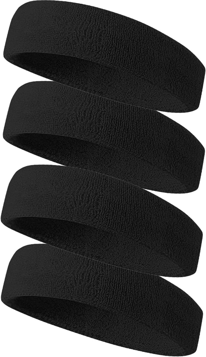 Tanluhu Sweatbands Sport Headbands for Men & Women,Terry Cloth Sweat Band for Tennis, Running, Basketball, Working Out, Execise - Athletic Sweat Cotton Headband Outdoor - Image 1